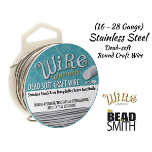 BeadSmith Craft Wire Stainless Steel 16, 18, 20, 22, 24, 26, 28 Gauge Wire