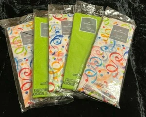 lot of 5 packages Hallmark tissue paper lime green colorful swirls - Picture 1 of 3