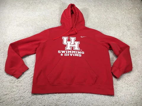 Houston Cougars Sweater Womens Extra Large Red Nike Sweatshirt Hoodie Swimming Cover