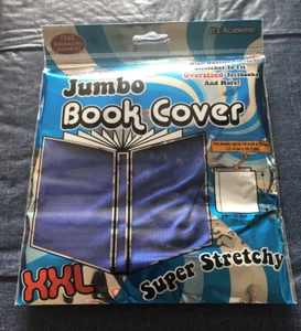 Jumbo Fabric Book Cover Blue XXL Super Stretchy - Picture 1 of 3
