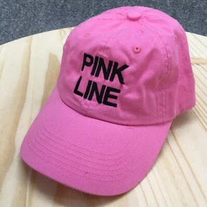 Gorra de béisbol línea rosa sombrero para mujer rosa OS ala curva ajustable logotipo bordado - Imagen 1 de 11