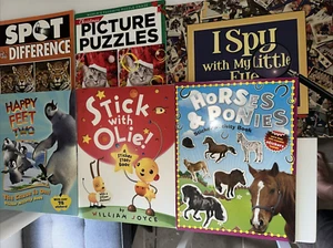 Aktivitätsbücher für Kinder - Bilderpuzzle und Stickerbücher - 6 Stück NEU - Bild 1 von 1