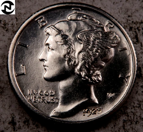 1923 Mercury Dime ~ Choice/Gem BU (Full Split Bands - FSB) ~ 90% Silver ~ 1 Coin Cover