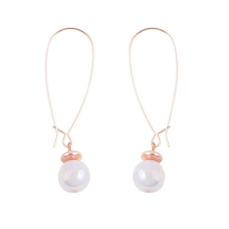 Pendiente de bucle de cobre y jade brillante y brillo Foto 1 de 1