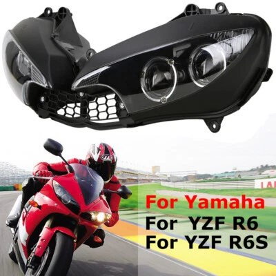 Conjunto de faro apto para Yamaha YZF R6 2003-2005 YZF R6S 2006-2009 Foto 1 de 4