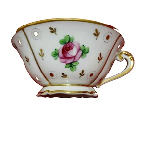RARE Decor Main Limoges Tea Cup Gold trim signed Artist R. Brisson Handpaint 5"D - Picture 1 of 12