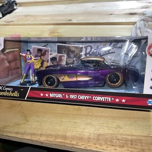 1/24th DC Comics Bombshells Batgirl & 1957 Chevy Corvette Metals Die Cast New - Picture 1 of 6