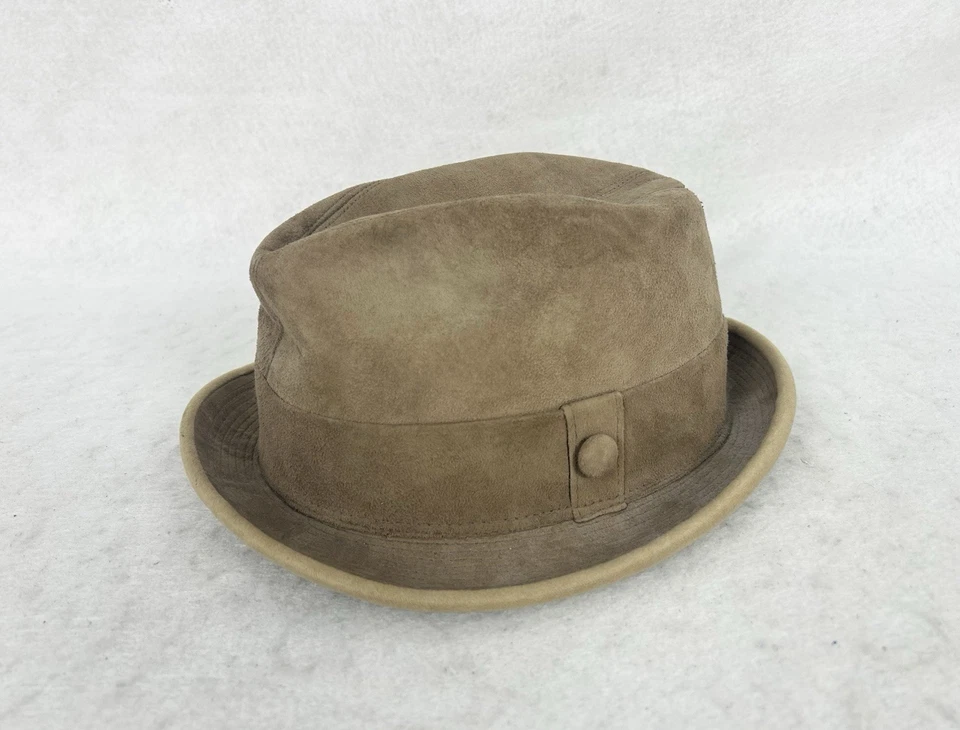 Sombrero Dobbs Fedora Cuero Marrón Hombre De Colección Raro Foto 1 de 4
