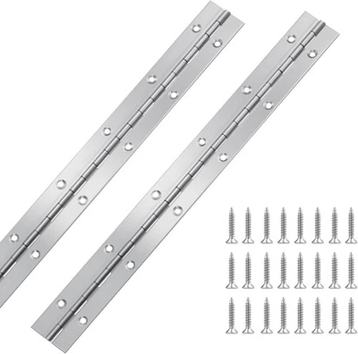 HRWFNTY 2Pcs Piano Hinge 12 Inch Stainless Steel Hinges with Holes and 24 Pieces Stai...