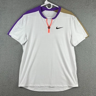 Nike Court Polo Mens Large Advantage Slam Zip Australian Open 2021 CV2491-100 - Image 1 of 4