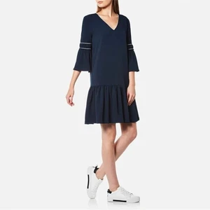 Ganni - Clark Dress Total Eclipse Navy and white 36 - Picture 1 of 10