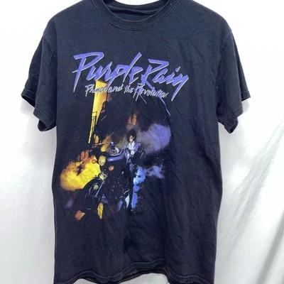 Camiseta Prince Purple Rain M/L para hombre negra algodón manga corta L19 Foto 1 de 4