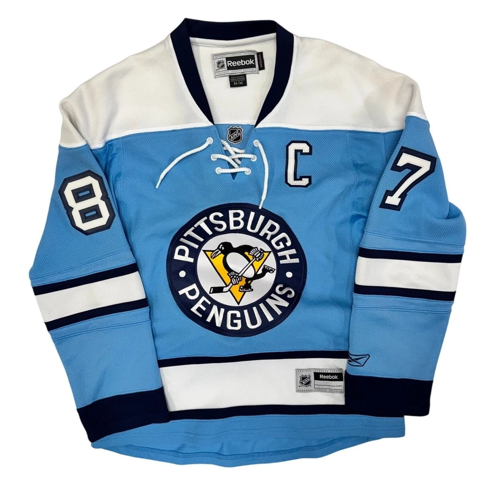 Camiseta deportiva Reebok Sidney Crosby Pittsburgh Penguins 2008 invierno NHL azul M para mujer’s Foto 1 de 4