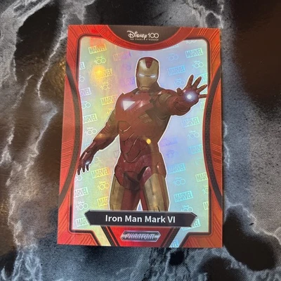 IRON MAN MARK VI 2023/75 red  Prizm PHANTOM DISNEY 100 MARVEL #01 card - Image 1 of 2