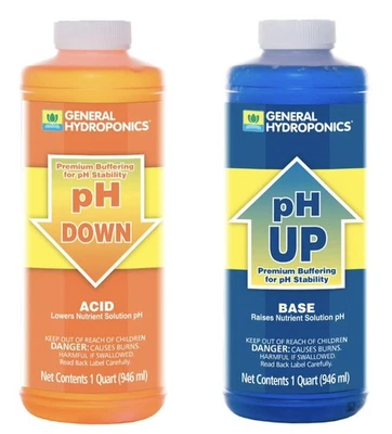 General Hydroponics pH Up + Down Quart (Bundle of Two 1-Quart Bottles) W/ Tester - Image 1 of 2