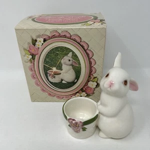 Vintage Avon Bunny Bright Ceramic Candle Holder w/Box candle used 1x (83) - Picture 1 of 7