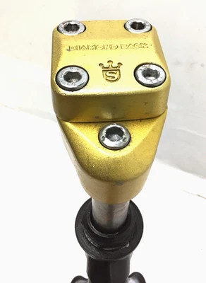 Sugino Crown Diamondback Gold Old School BMX Stem 日本 80 年代早期 BMX 自行车 — 第 1/4 张图片
