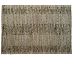 Handgefertigter Jute Vorleger - Naturfaserteppich mit geometrischem Rautenmuster | R - Bild 1 von 4