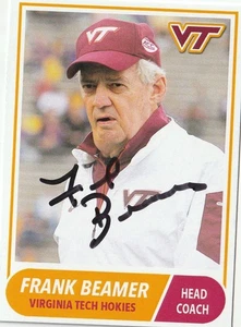LEGENDARY VIRGINIA TECH HEAD COACH FRANK BEAMER SIGNED CUSTOM CARD RARE - Picture 1 of 2