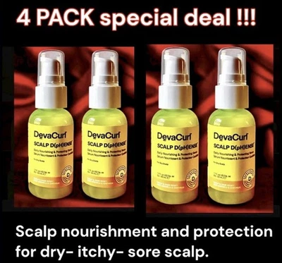 Suero de tratamiento nutritivo 4pk DevaCurl SCALP D(ph)ENSE defense 50 ml/1,7 oz cada uno Foto 1 de 4