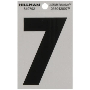 Hillman 3 pulgadas Vinilo negro reflectante autoadhesivo número 7 - Imagen 1 de 1
