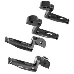 Black 25mm Adjustable Front Rear Foot Pegs MFP For YZF R1M R1S 15 16 17 18 19 - Foto 1 di 6