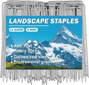 Garden Stakes - Landscape Staples 20 Pack 11 Gauge Tent Stakes, Garden Staple... - Picture 1 of 7