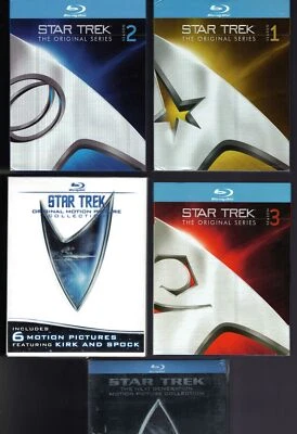 Star Trek The Original Series 1-2-3 + Orig/TNG Motion Picture Coll Blu Ray Sets Foto 1 de 4