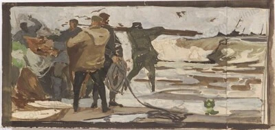 Anatoli Dovzhenko (1932-1991) "A tripulação de pesca", Guache, 1964 (1) - Imagem 1 de 3