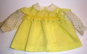 Vintage Kleinkind Kleid 18 Monate gelb bestickt Spitze Blumen bitte lesen - Bild 1 von 6