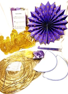 28-Piece Set Purple & Gold Graduation Party Decorations Banner/Balloons & More - Picture 1 of 5