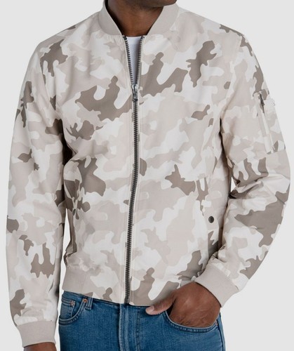 Giacca cappotto bomber mimetico Michael Kors da uomo beige $126 taglia S