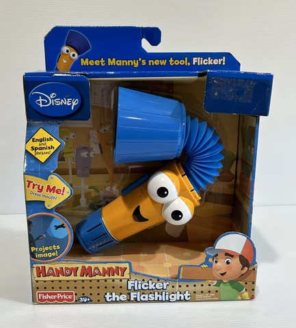 Handy Manny FLICKER Flashlight Mattel 8" Disney Talking Toy NEW in Box WORKS! Cover