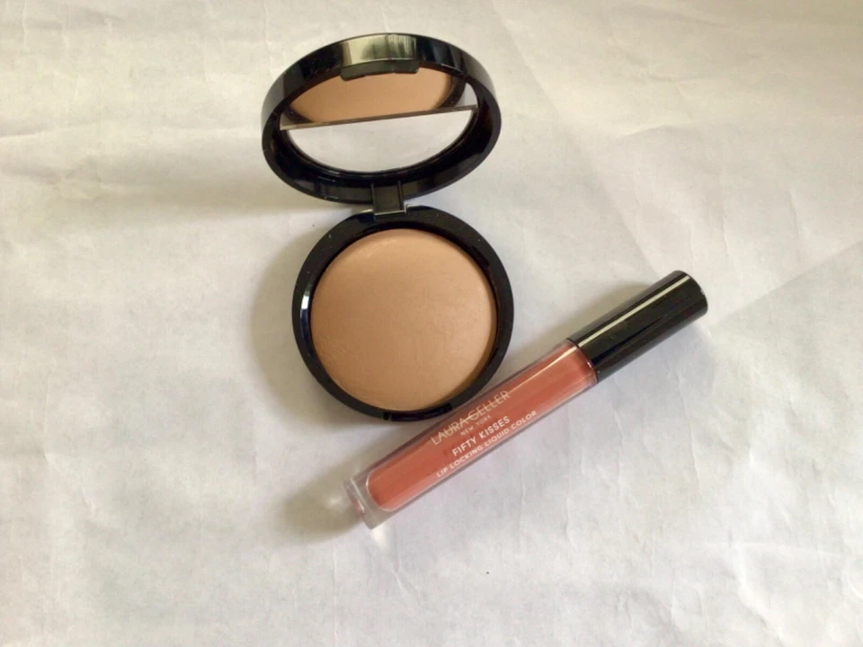 Laura Geller  Soft Matte Baked Bronzer Shade Fair + Sienna Rose Lip Gloss - Image 1 of 1