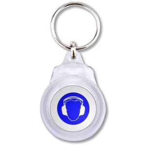 Ear Protection Plastic Key Ring Round (60mm x 37mm) - Picture 1 of 2