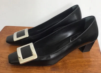 Roger Vivier Trompette черный полированная кожа квадратная серебряная пряжка носок размер 36 - Изображение 1 из 4