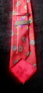 Gucci burgundy silk tie with coat of arms flag print - Picture 1 of 2