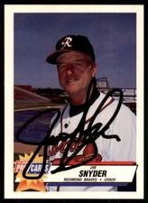 1993 Fleer ProCards Jim Snyder IP Signed Auto Richmond Braves #204