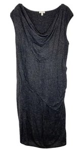 Soft Joie Slip Draped Ruched Stretch Sleeveless Knit Gray Dress Size Medium F2 - Picture 1 of 7