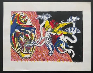 He-Man Battlecat Art Print Signed by Jon Vermilyea 2006 Comic Art Illustration - Picture 1 of 3