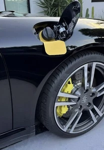 Leather Fuel Gas Bib Flap Fits Porsche 911 930 996 997 PEBBLED YELLOW - Picture 1 of 6