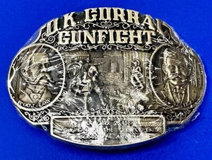 OK Corral Gunfight October 26 1881 Tombstone Arizona NOS Brass ADM Belt Buckle - Picture 1 of 19