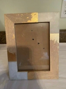 Set of 2 Frames 5 x 7 Stand Alone or Hang Either Way Multicolor Tan Gold White  - Picture 1 of 6