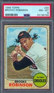 1968 TOPPS #20 BROOKS ROBINSON (HOF)  PSA 8 !!