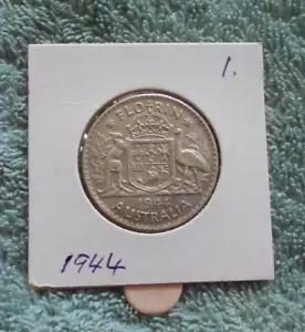 #C61. #1. 1944 AUST. STERLING SILVER FLORIN TWO SHILLING COIN - MELBOURNE MINT - Imagen 1 de 3