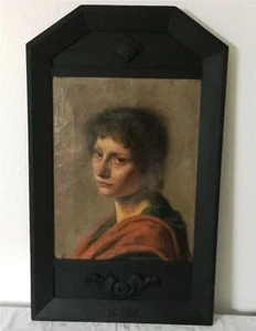 Antikes Gemälde Ölgemälde Ölbild Frau Dame Portrait + Holz-Rahmen um 1840 - Bild 1 von 5