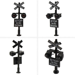 1 lot N Scale Railroad Crossing Signal 2 heads LED made + Control Module