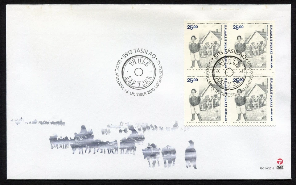 Greenland FDC 2010.10.18. Centenary Thule Trading Station Block of Four Z4205 - Image 1 of 4