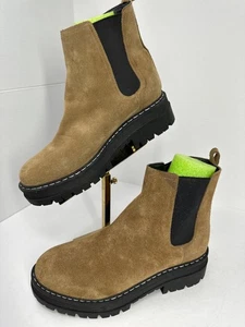 Marc Fisher LTD Privi Booties Damen 9,5 hellbraune Leder Stiefeletten 2" Lug Sole - Bild 1 von 11