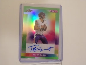CHICAGO BEARS TYSON BAGENT 2024 LEAF VIVID REFRACTOR AUTO ROOKIE RC CARD 1/4 - Picture 1 of 2